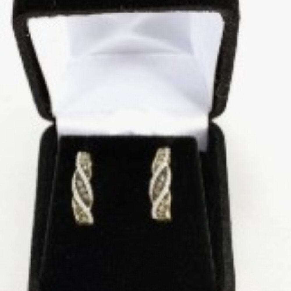 0.20ctw Diamond Swirl Drop Earrings in 14K Yellow Gold US $192.99